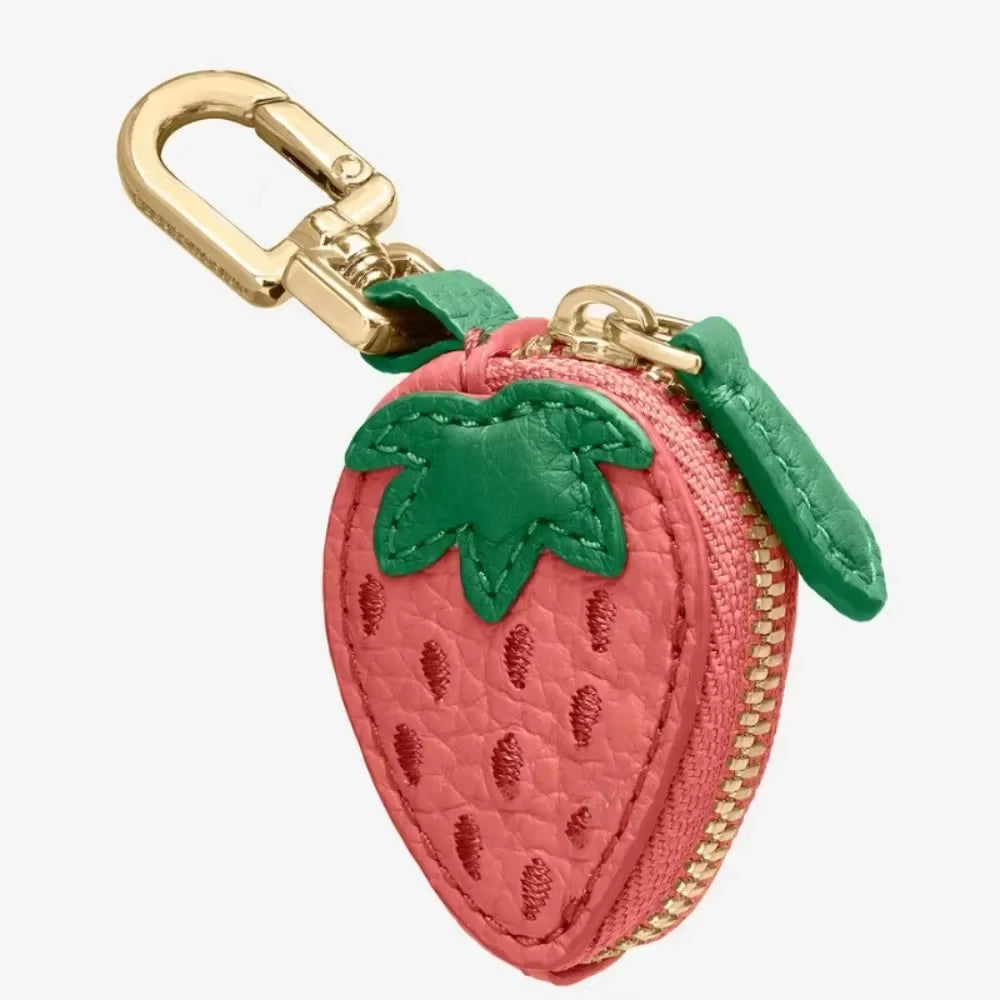 🍒 Mini Cherry & Strawberry Coin Purse – Cute Korean Style Keychain Bag 🍓