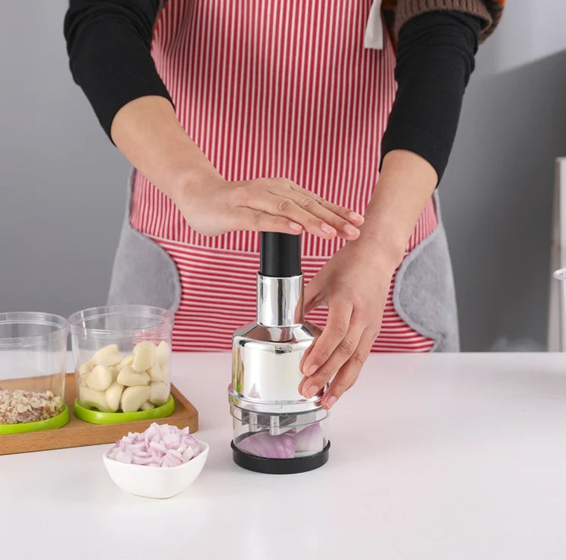 Professional Vegetable and Fruit Chopper with Onion and Garlic Dicing, Slicing, and Peeling Functions