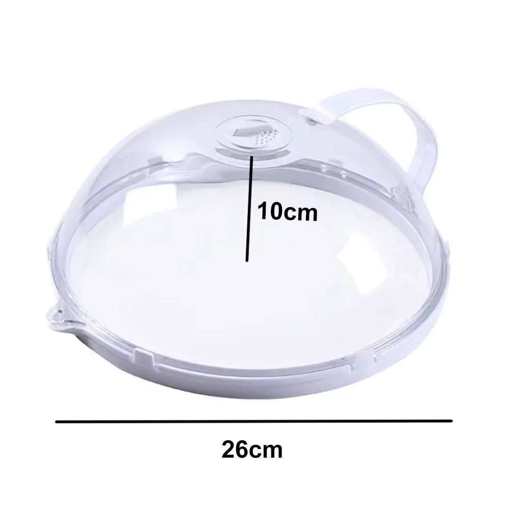 Microwave Food Splash Guard with Handle - Transparent Cover for Oven Heating and Cooking Utensils