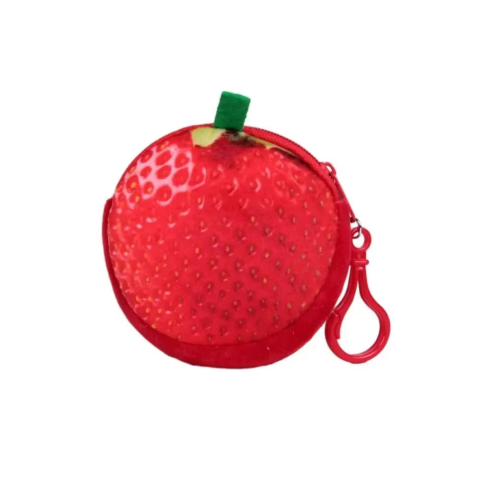 🍒 Mini Cherry & Strawberry Coin Purse – Cute Korean Style Keychain Bag 🍓