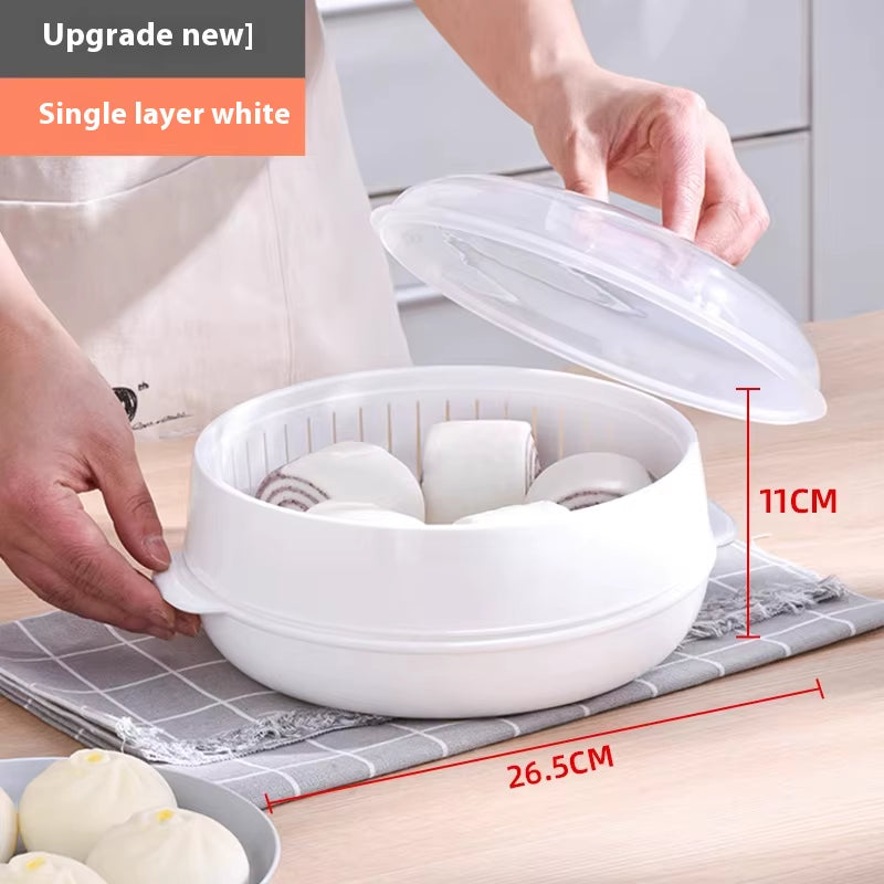 Professional Home Multichamber Steamed Bun Steamer with Food-Grade Thickened Material for Microwave Use