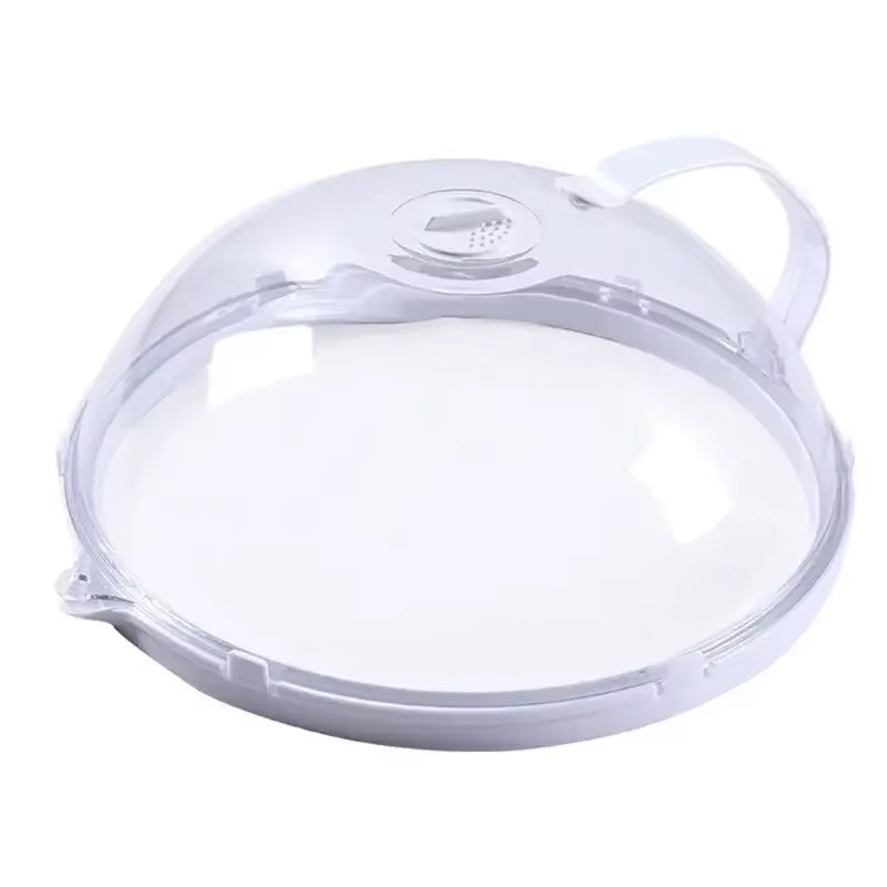 Microwave Food Splash Guard with Handle - Transparent Cover for Oven Heating and Cooking Utensils