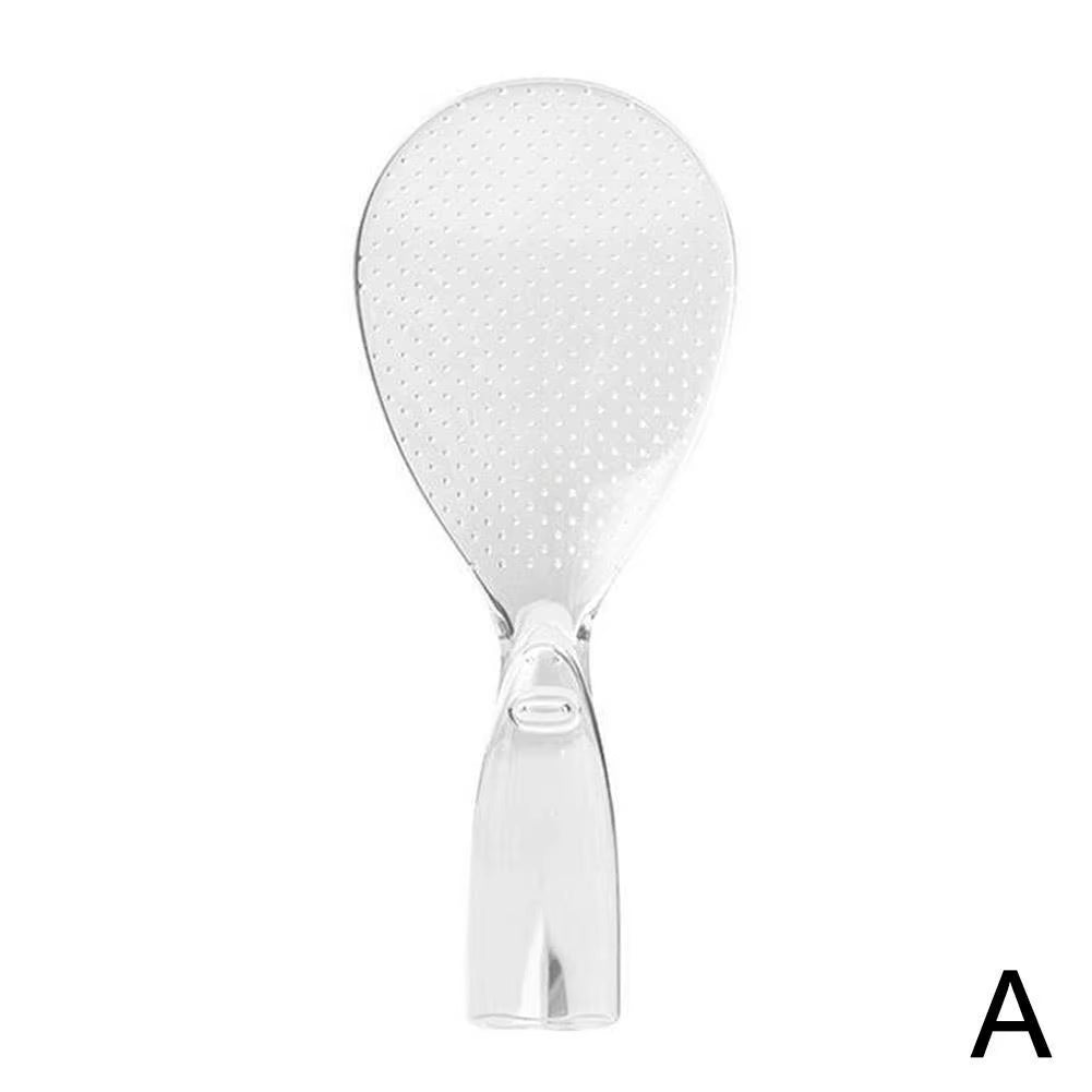 Transparent Non-Stick Rice Spoon with Stand, Cute Design for Safe Cooking and Serving Porridge