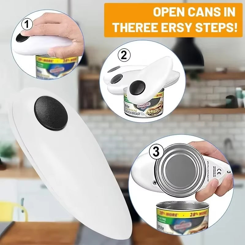 Automatic and Manual Can Opener with Safety Features - High Power Electric Jar and Tin Opener for Kitchen Use