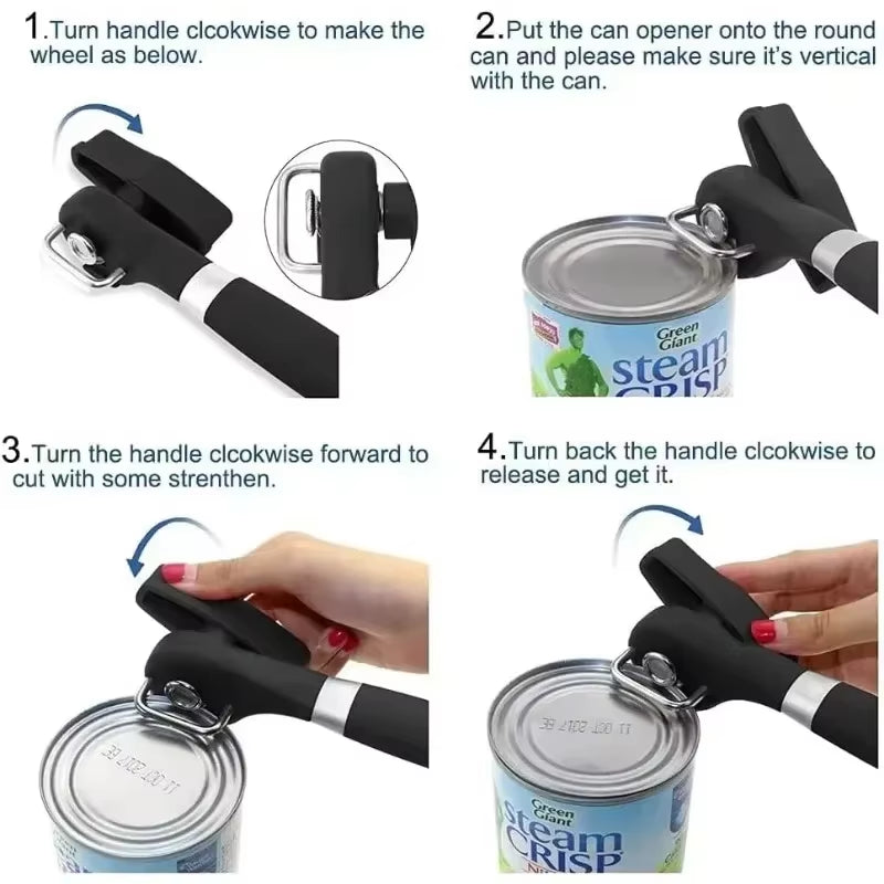 Automatic and Manual Can Opener with Safety Features - High Power Electric Jar and Tin Opener for Kitchen Use