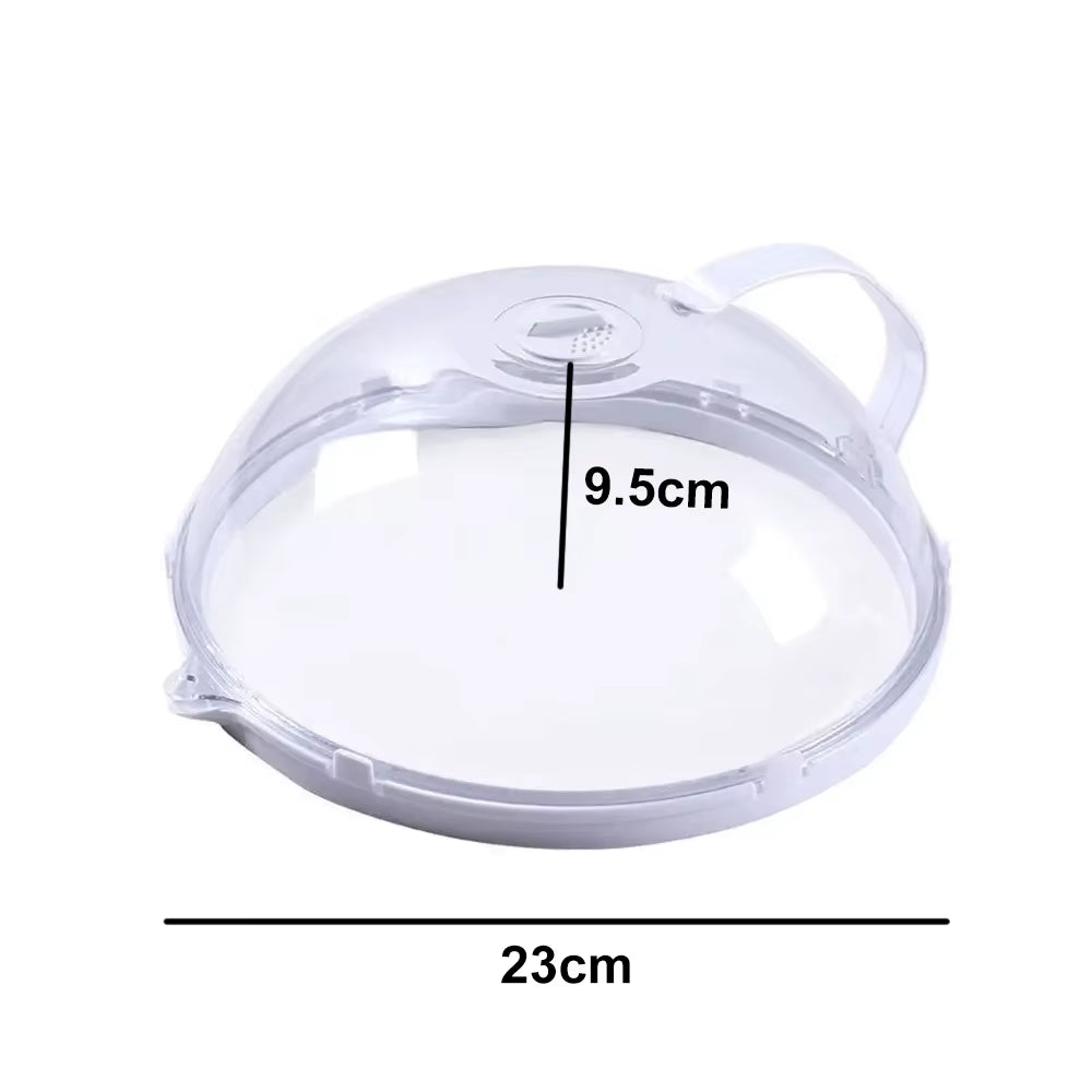 Microwave Food Splash Guard with Handle - Transparent Cover for Oven Heating and Cooking Utensils