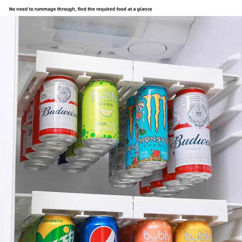 Refrigerator Storage Drawer and Beverage Dispenser Rack - Plastic Food Organizer for Home and Kitchen Accessories