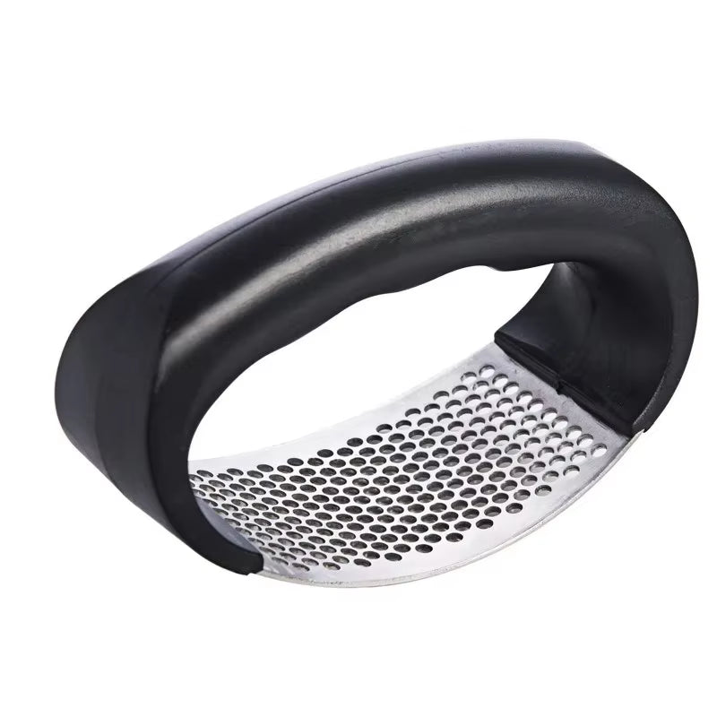 Stainless Steel Manual Garlic Press and Chopper - Versatile Kitchen Tool for Fruits and Vegetables