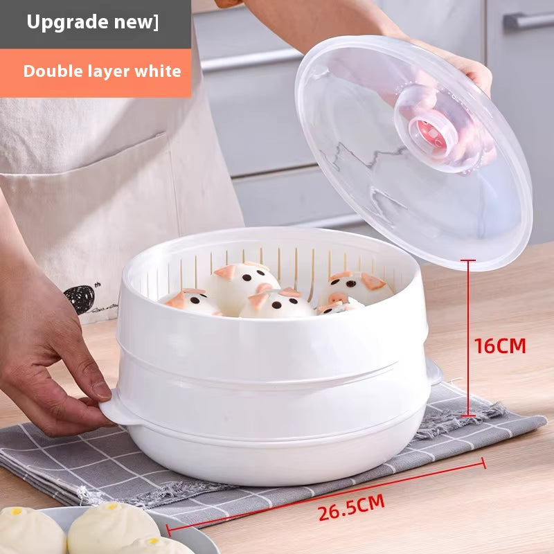Professional Home Multichamber Steamed Bun Steamer with Food-Grade Thickened Material for Microwave Use