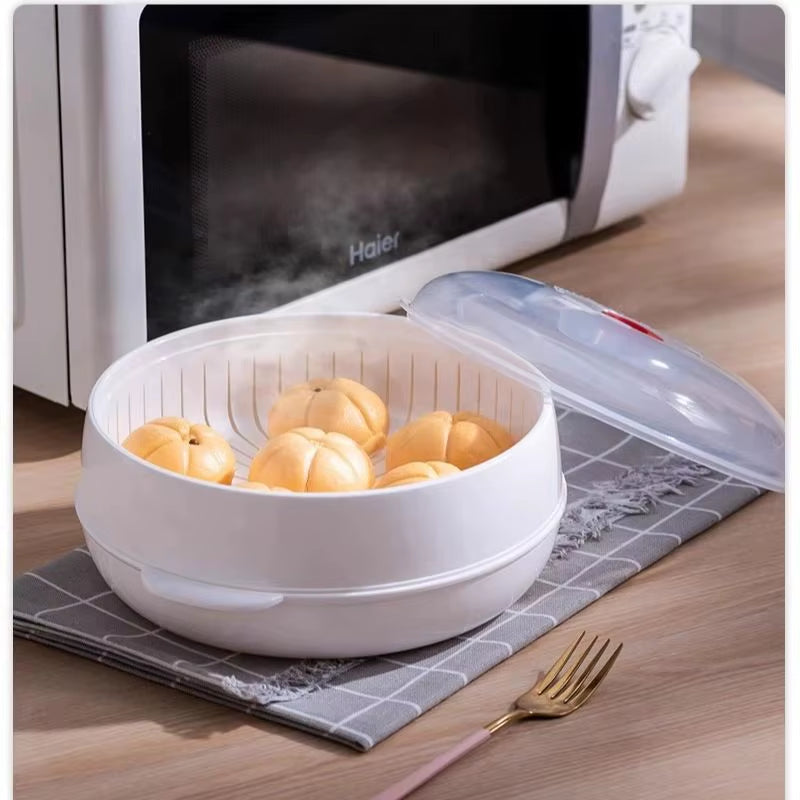 Professional Home Multichamber Steamed Bun Steamer with Food-Grade Thickened Material for Microwave Use