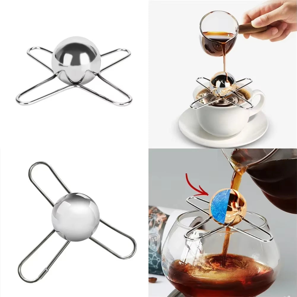 Stainless Steel Espresso Coffee and Whiskey Chilling Stones with Holder - Reusable Cooling Tool