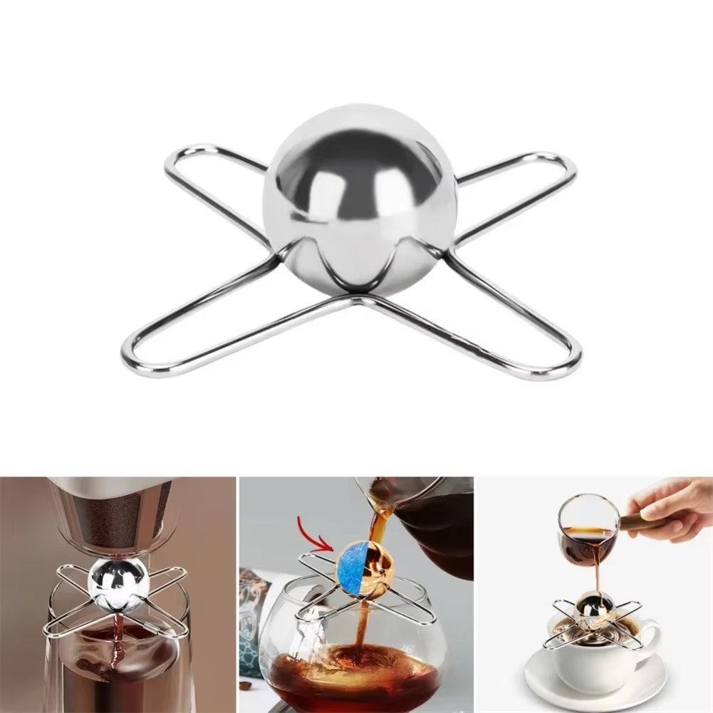 Stainless Steel Espresso Coffee and Whiskey Chilling Stones with Holder - Reusable Cooling Tool