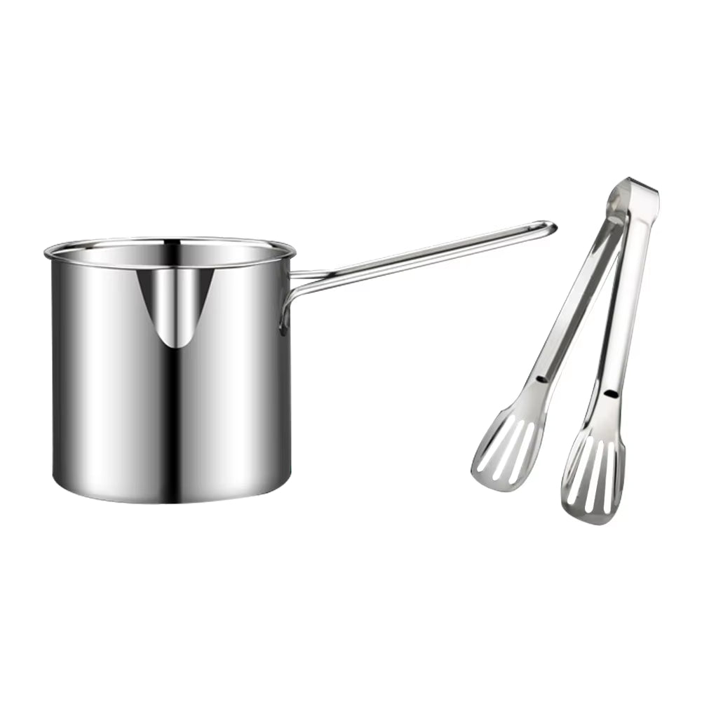 304 Stainless Steel Deep Frying Pot with Strainer - Professional Tempura Fryer Pan for French Fries and Chicken Cooking Tools