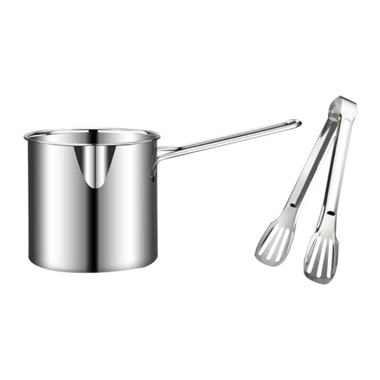 304 Stainless Steel Deep Frying Pot with Strainer - Professional Tempura Fryer Pan for French Fries and Chicken Cooking Tools