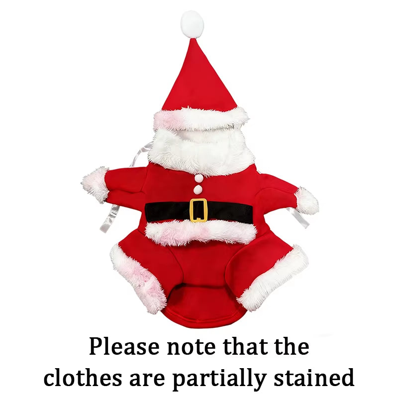 Christmas Cat Costumes Funny Santa Claus Clothes for Small Cats Dogs Xmas New Year Pet Cat Clothing Winter Kitty Kitten Outfits