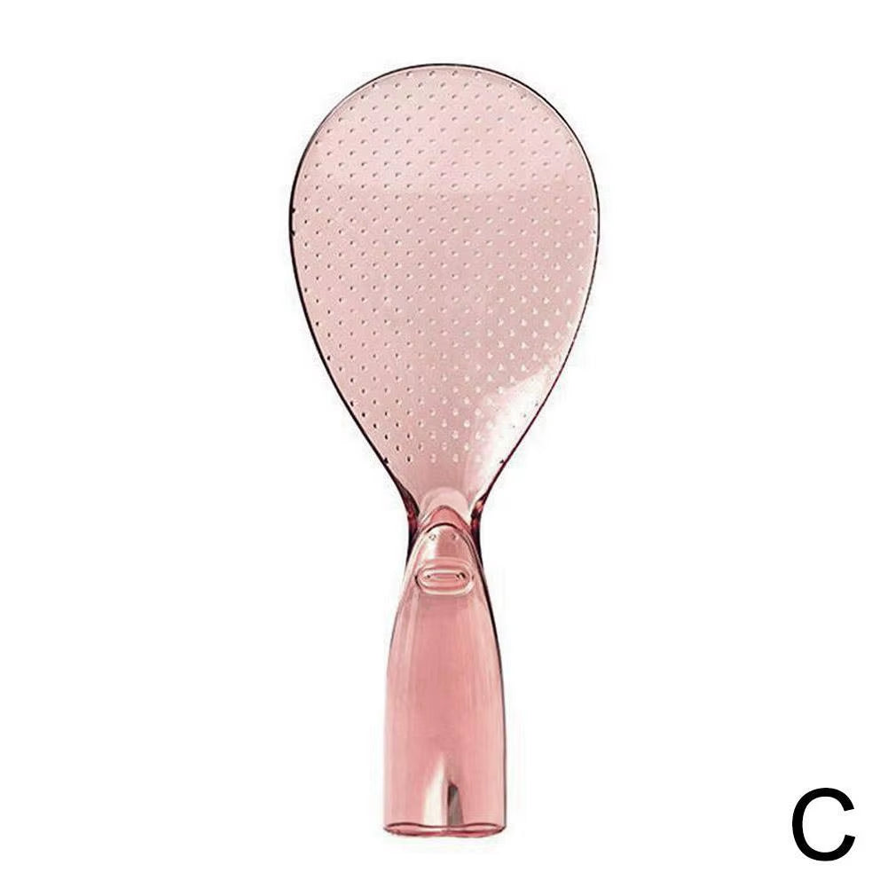 Transparent Non-Stick Rice Spoon with Stand, Cute Design for Safe Cooking and Serving Porridge