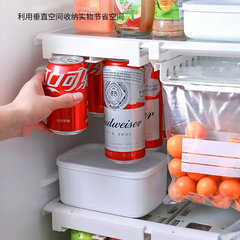 Refrigerator Storage Drawer and Beverage Dispenser Rack - Plastic Food Organizer for Home and Kitchen Accessories