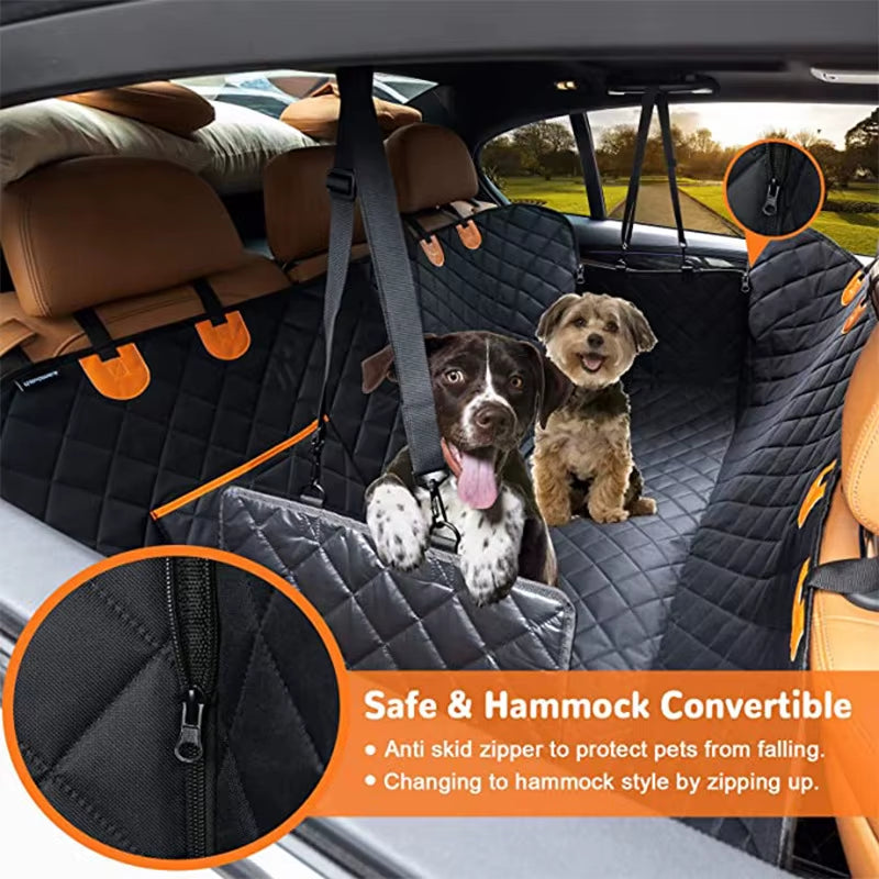 Ultimate Waterproof Dog Car Seat Cover - Safety Hammock for Small to Large Dogs - Travel Mat & Pet Carrier for Rear Seat Protection