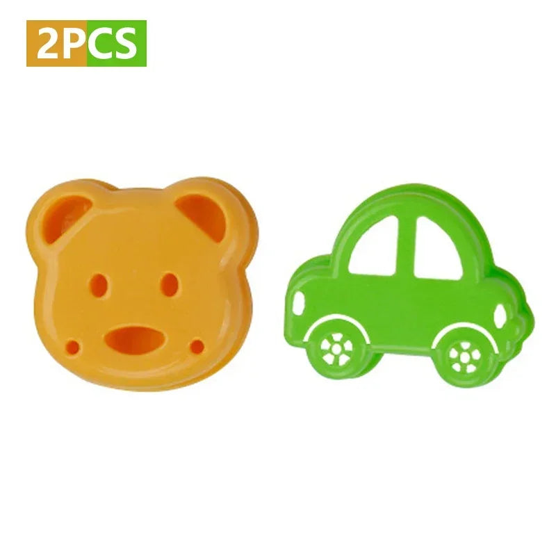 Set of 2 Animal-Shaped Sandwich Molds for Bread, Cake, and Biscuit Embossing - Cookie Cutter Baking Tools
