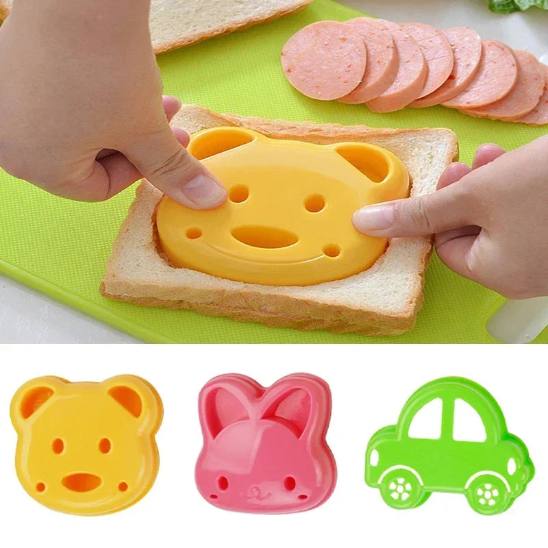 Set of 2 Animal-Shaped Sandwich Molds for Bread, Cake, and Biscuit Embossing - Cookie Cutter Baking Tools