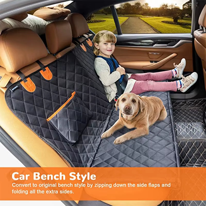 Ultimate Waterproof Dog Car Seat Cover - Safety Hammock for Small to Large Dogs - Travel Mat & Pet Carrier for Rear Seat Protection