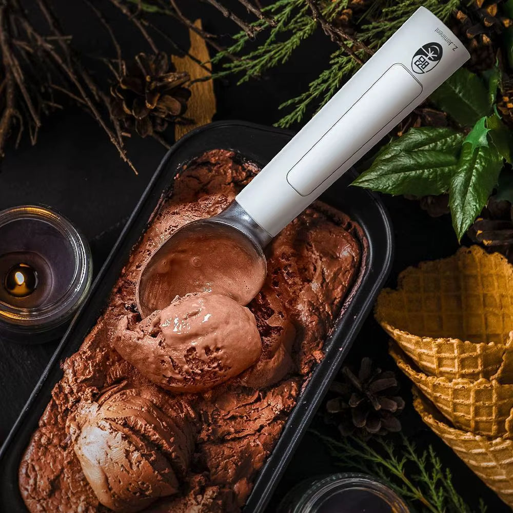 Rechargeable Electric Ice Cream Scoop with LED Display - Effortless Scooping for Ice Cream Enthusiasts, Ideal Kitchen Gift